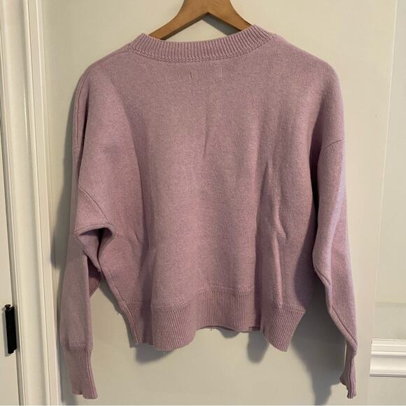 Isabel Marant Etoile Purple Pink Logo Intarsia Cotton Wool Sweater 38 Medium - Picture 14 of 16
